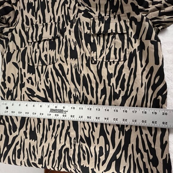 Dana Buchman Womens Animal Print Short-Sleeve Button-Front Shirt Dress Size 12 - Picture 6 of 7